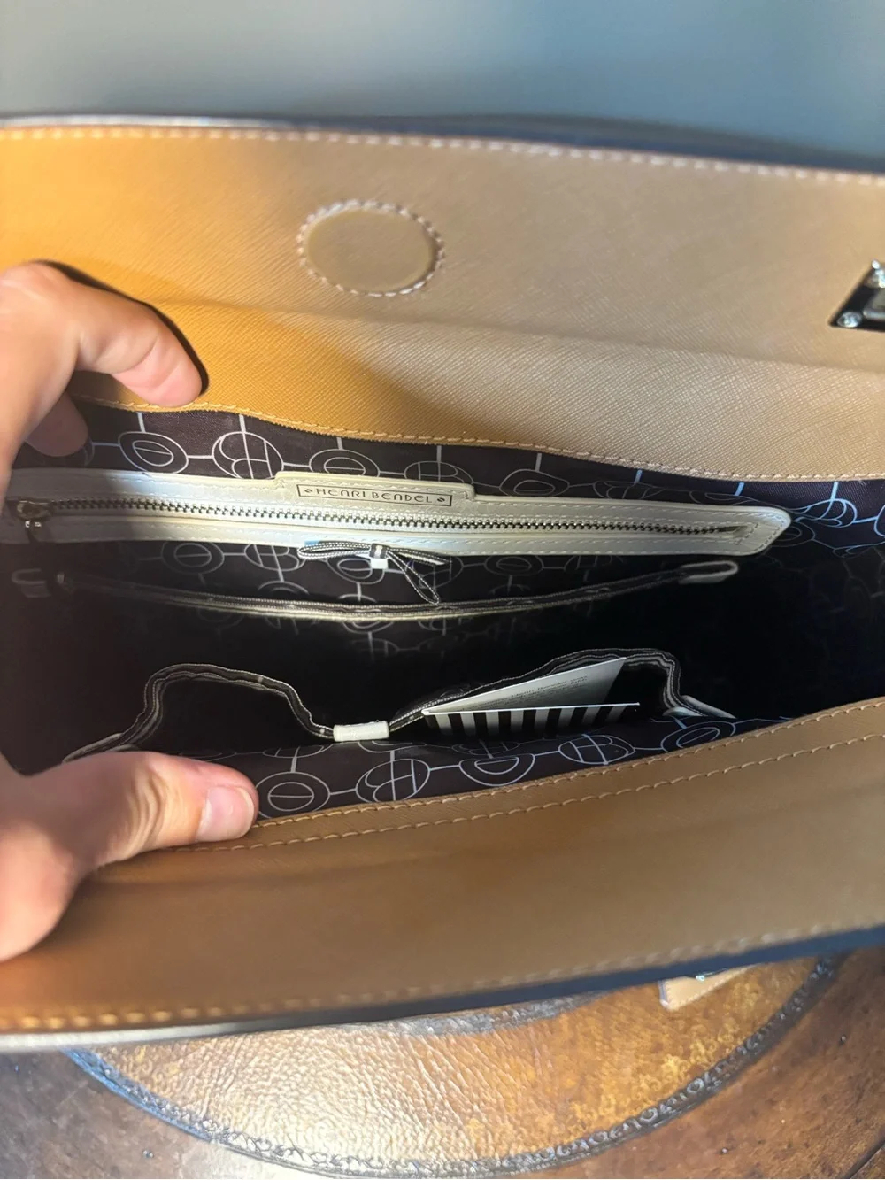 Henri Bendel Saffiano Leather Satchel